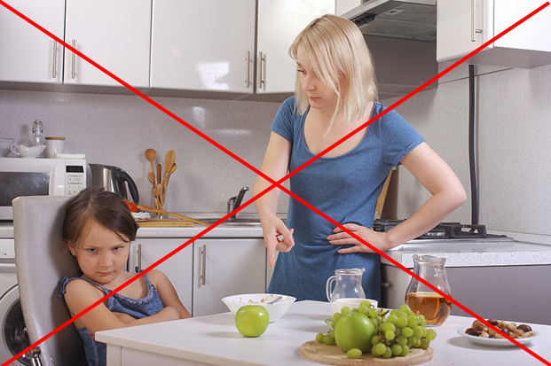 Cha mẹ không nên quát nạt, ép con ăn cơm